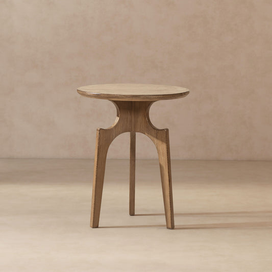 Carmel - Round Side Table - Antique Brown