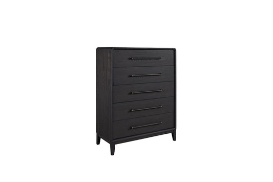 Elure - 5-Drawer Chest With Bar Pulls - Peppercorn