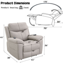 Load image into Gallery viewer, Chriki - Power Motion Recliner With Lift Heating Massage Chair - Beige