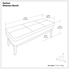Load image into Gallery viewer, Carlson - Ottoman Bench, Mid Century Design