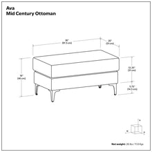 Load image into Gallery viewer, Ava - Versatile Mid Century Ottoman