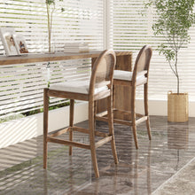 Load image into Gallery viewer, Panama - Curved Back Cane Bar Stool (Set of 2)