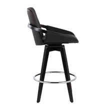 Load image into Gallery viewer, Cosmo - Contemporary Fixed Height Counter Stool With Swivel And Round Footrest (Set of 2)
