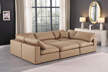 Load image into Gallery viewer, Comfy - 6 Piece Faux Leather Sectional - Tan