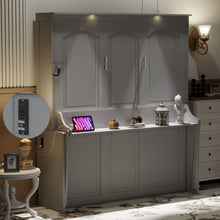 Load image into Gallery viewer, Murphy Bed With Desk, LED Lights And USB Charging Station