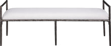 Load image into Gallery viewer, Axis - Linen Textured Cream Fabric Upholstered Bench