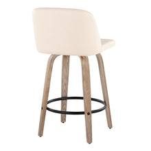 Load image into Gallery viewer, Toriano - Contemporary Fixed-Height Counter Stool & Swivel With Round Footrest (Set of 2)