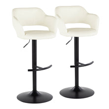 Load image into Gallery viewer, Margarite - Contemporary Adjustable Barstool With Swivel With Rounded T Footrest (Set of 2)