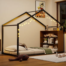 Load image into Gallery viewer, Bed House Frame With Shelves And Lights