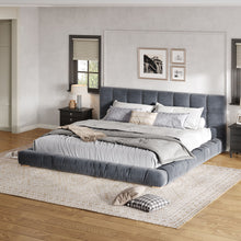 Load image into Gallery viewer, Upholstered Platform Bed Frame With Tufted Headboard