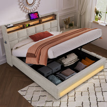Load image into Gallery viewer, Upholstered Platform Bed With A Hydraulic Storage System, LED And USB Charging (Without Mattress)