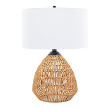 Load image into Gallery viewer, Congo - Contemporary Rattan Table Lamp - Natural / Matte Black / White