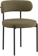 Load image into Gallery viewer, Beacon - Boucle Fabric Dining Chair With Black Legs (Set of 2) - Olive Green