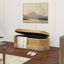 Load image into Gallery viewer, Melinda - Oval Tufted Bullion Fringe Storage Bench