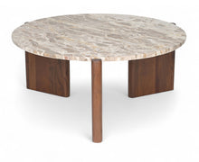 Load image into Gallery viewer, Varenna - Marble Top And Acacia Wood Base Coffee Table - Beige