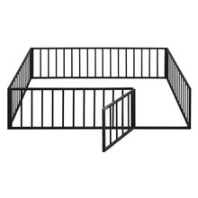 Load image into Gallery viewer, Metal Floor Bed Frame With Fence And Door
