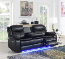 Load image into Gallery viewer, U100 - Power Reclining Sofa With LED Light - Black
