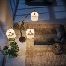 Load image into Gallery viewer, Royal - 3 Arm Arc Floor Lamp, Oil Rubbed Bonze With Linen Shade, 4 Way Rotary Switch - Oil-Rubbed Bronze
