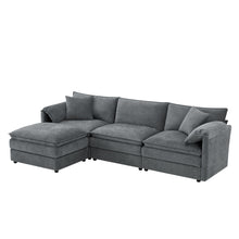 Load image into Gallery viewer, Modular Sectional With Deep And Wide Seat, Cloud Couch Set With Double Cushions Sofa With Movable Ottoman