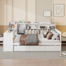 Load image into Gallery viewer, Daybed With 3 Drawers USB Ports And Desk