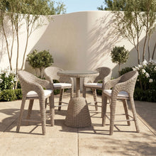 Load image into Gallery viewer, Seacrest - Tempered Glass Top And Wicker Outdoor Patio Counter Height Table