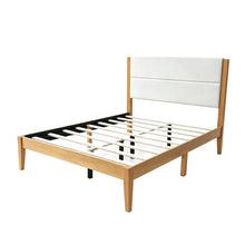 Load image into Gallery viewer, Platform Bed Frame With Upholstered Headboard, Slat Support