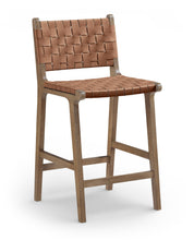 Load image into Gallery viewer, Entwine - Vegan Leather Upholstered Counter Stool - Painted Brown