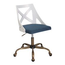 Load image into Gallery viewer, Charlotte - Farmhouse Task Chair - Antique Copper / White / Blue