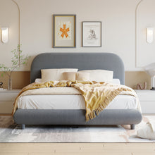 Load image into Gallery viewer, Upholstered Platform Bed With Thick Solid Frame And Stylish Curve-Shaped Design