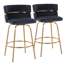 Load image into Gallery viewer, Cinch - Glam / Art Deco Fixed Height Counter Stool With Swivel With Round Footrest (Set of 2)