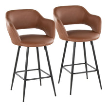 Load image into Gallery viewer, Margarite - Contemporary Fixed Height Counter Stool With Square Footrest (Set of 2)