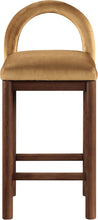 Load image into Gallery viewer, Conrad - Velvet Counter Stool With Brown Legs