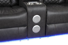Load image into Gallery viewer, Galaxy Home Benz LED & Power Reclining Loveseat in Gray