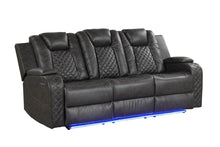 Load image into Gallery viewer, Galaxy Home Benz LED & Power Reclining Sofa in Gray