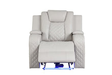 Load image into Gallery viewer, Galaxy Home Benz LED & Power Recliner Chair in Ice/ White