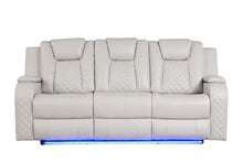 Load image into Gallery viewer, Galaxy Home Benz LED & Power Reclining Sofa in Ice/White image