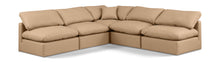 Load image into Gallery viewer, Indulge - Faux Leather 5 Piece Modular Corner Armless Sectional - Tan