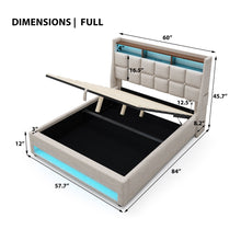 Load image into Gallery viewer, Platform Bed With Hydraulic Storage, LED Lighting & Charging Station