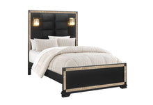 Load image into Gallery viewer, Blake - Full Bed With Lamps - Black / Gold