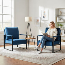 Load image into Gallery viewer, Classic Mid Century Modern Accent Chair With Durable Square Metal Frame, Armchair