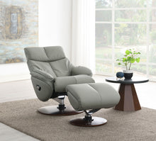 Load image into Gallery viewer, Kandoro - Top Grain Leather Accent Chair With Swivel & Ottoman - Gray