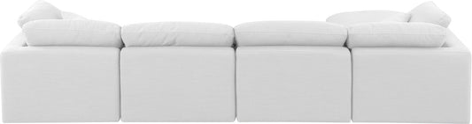 Indulge - Linen 5 Piece Modular Sectional With Chaise - White
