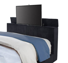 Load image into Gallery viewer, Tisdall Wingback TV Bed with Flame Visualizer - Ego Home Furniture