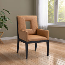 Load image into Gallery viewer, Gwendolyn - Faux Leather Dining Arm Chair With Black Frame