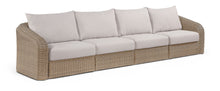 Load image into Gallery viewer, Seacrest - Olefin Water Resistant Fabric And Wicker 4 Piece Outdoor Patio Modular Sofa
