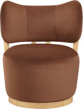 Load image into Gallery viewer, Elara - Velvet Upholstered Swivel Accent Chair - Stained Natural