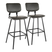 Load image into Gallery viewer, Foundry - Contemporary Barstool Zig Zag Stitching (Set of 2) - Black / Gray