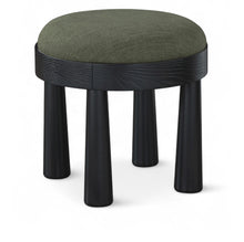 Load image into Gallery viewer, Larea - Linen Textured Fabric Ottoman - Black Base
