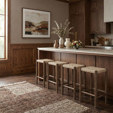 Load image into Gallery viewer, Entwine - Vegan Leather Upholstered Backless Counter Stool - Painted Brown
