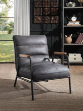 Load image into Gallery viewer, Nignu - Top Grain Leather Matt Iron Accent Chair - Gray